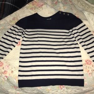J. Crew Navy and White Striped Sweater